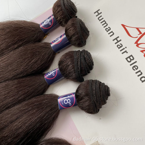 Packet synthetic Hair Extensions 4pcs Hair Bundles and a middle part lace closure One Pack Deal For Women Kinky Straight